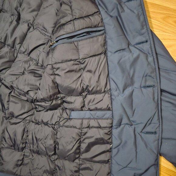 Eddie Bauer goose down button up jacket Spring Jacket Navy Blue mens Medium - Picture 7 of 16